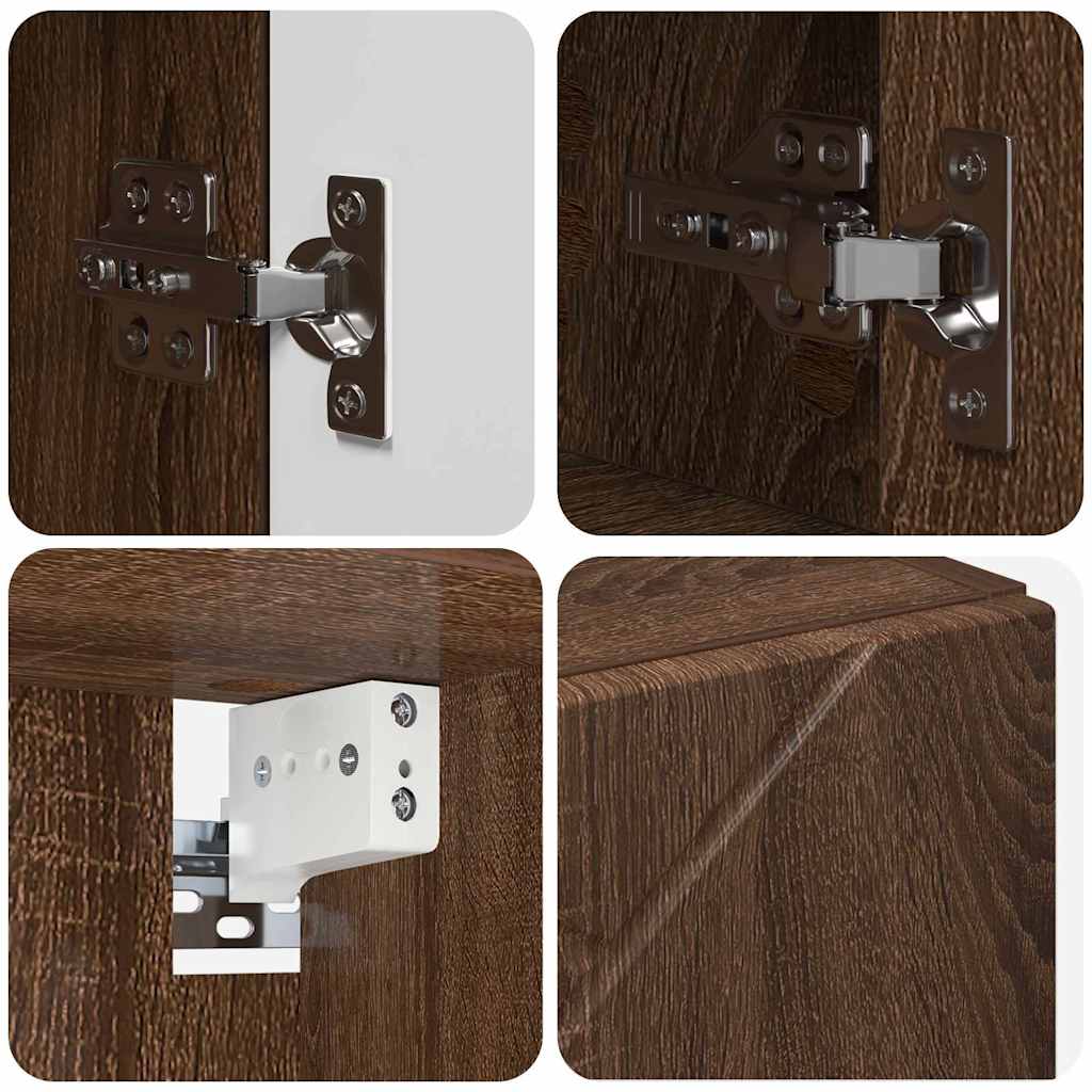 Set de mobilier pentru baie 5 pcs Stejar brun 30 x 35 x 192 cm GartenMobel Dekor