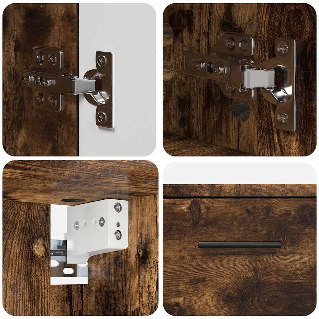 Set de mobilier pentru baie cu sertar 2 pcs Stejar afumat GartenMobel Dekor