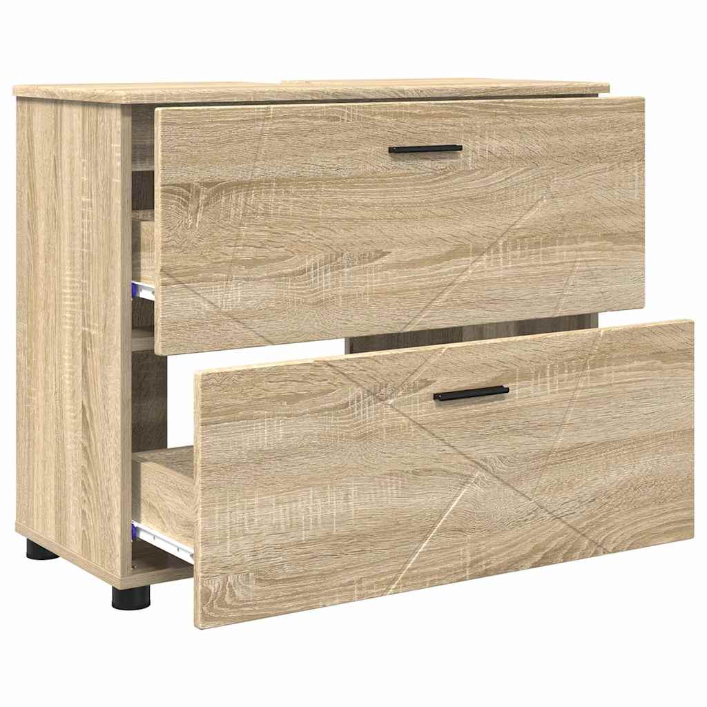Set de mobilier pentru baie cu sertar 3 pcs Stejar sonoma GartenMobel Dekor