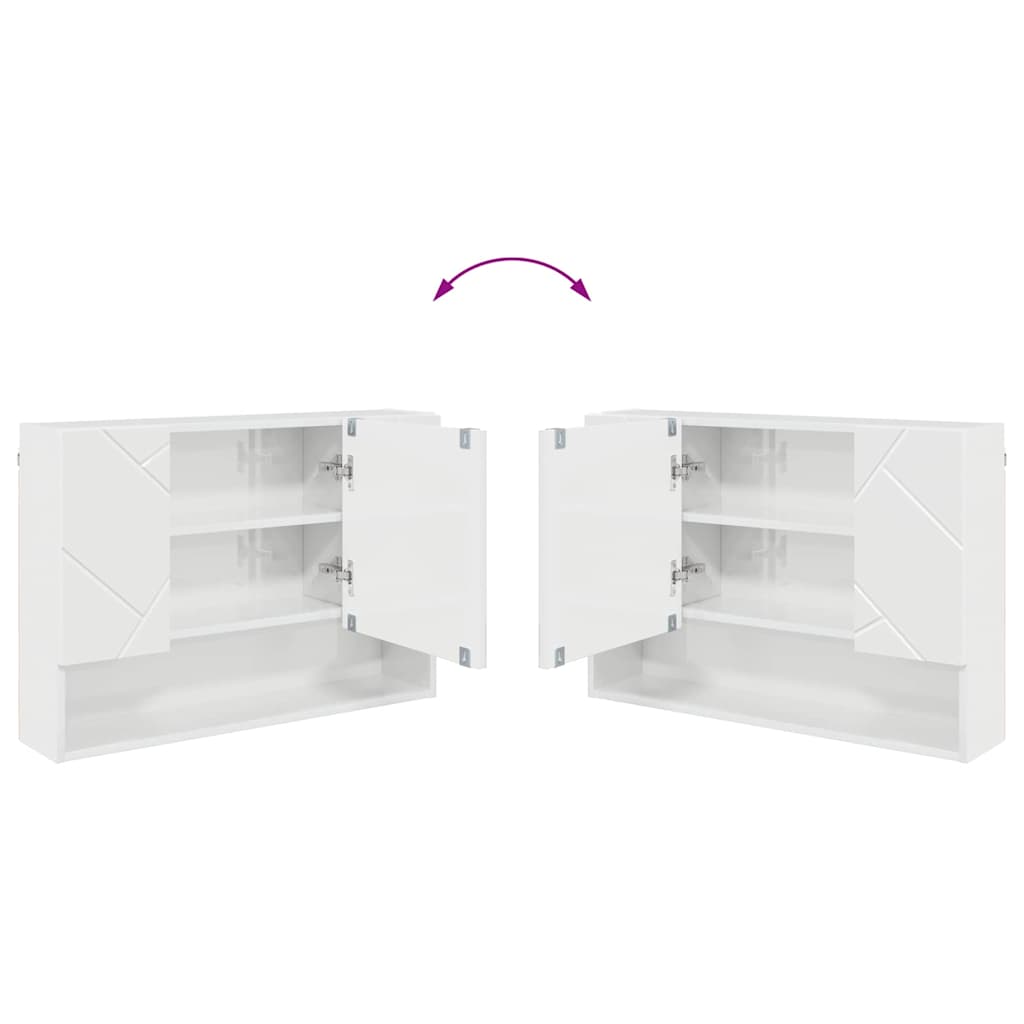 Set de mobilier pentru baie cu sertar 4 pcs Alb foarte lucios GartenMobel Dekor