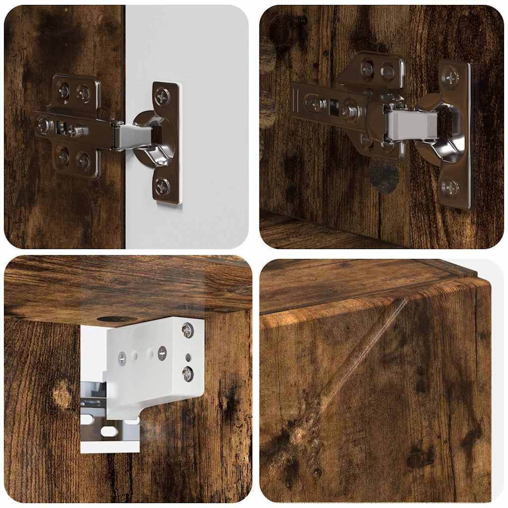 Set de mobilier pentru baie cu sertar 4 pcs Stejar afumat GartenMobel Dekor