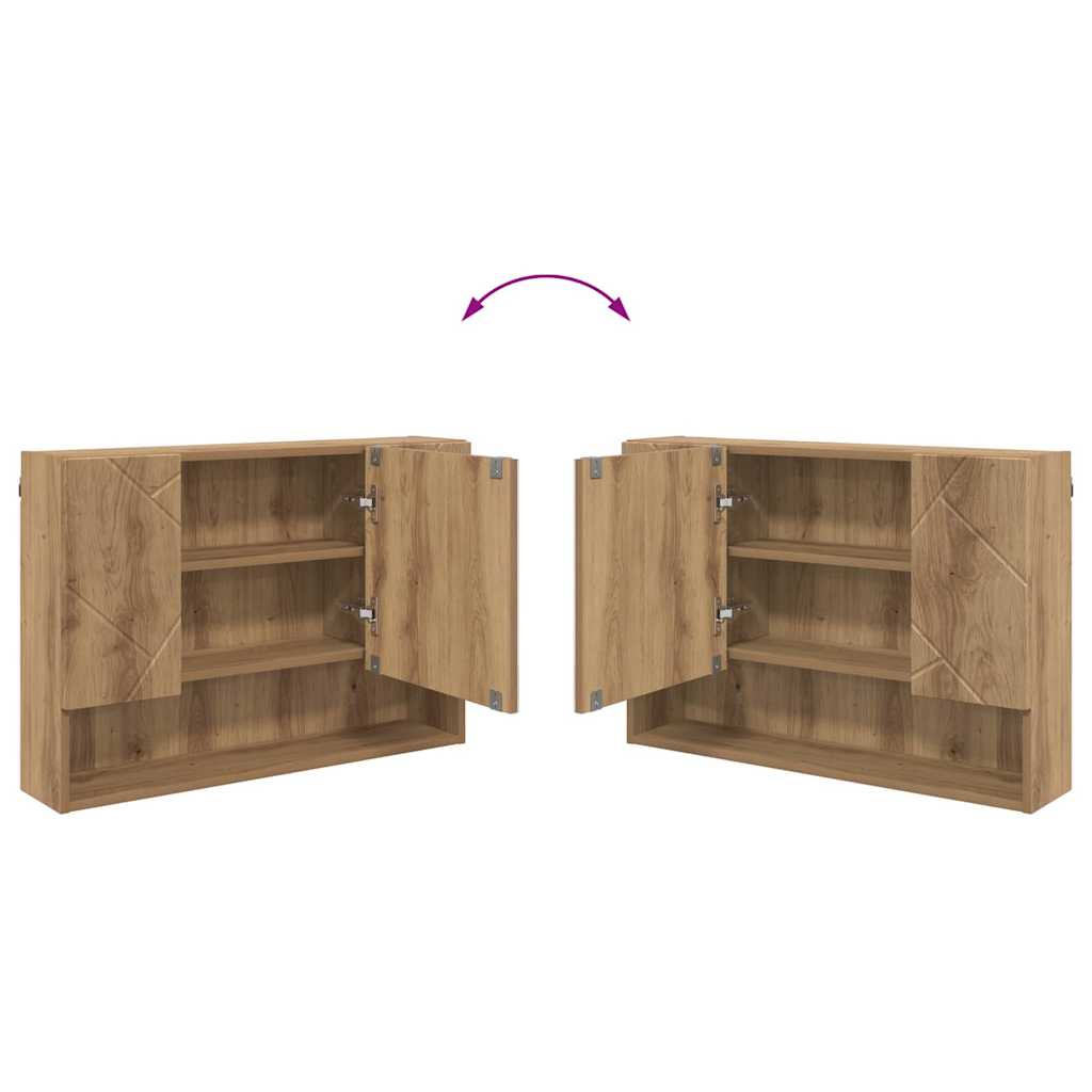 Set de mobilier pentru baie cu sertar 4 pcs stejar artizanal GartenMobel Dekor