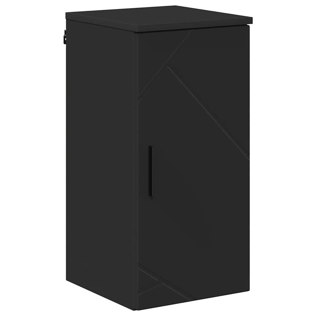 Set de mobilier pentru baie cu ușă 5 pcs Negru 30 x 35 x 192 cm GartenMobel Dekor