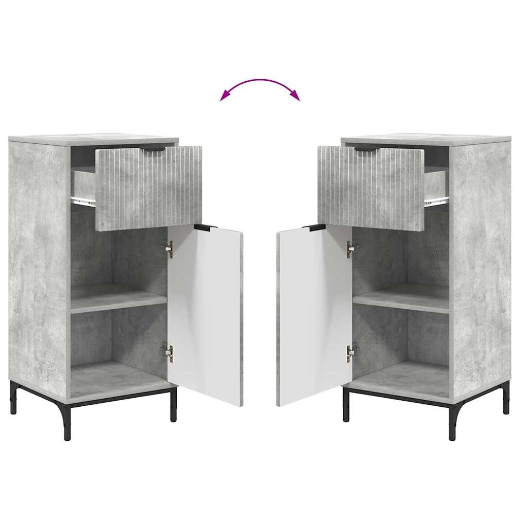 Set de mobilier pentru baie 2 pcs Gri beton 39.5 x 36 x 88 cm GartenMobel Dekor