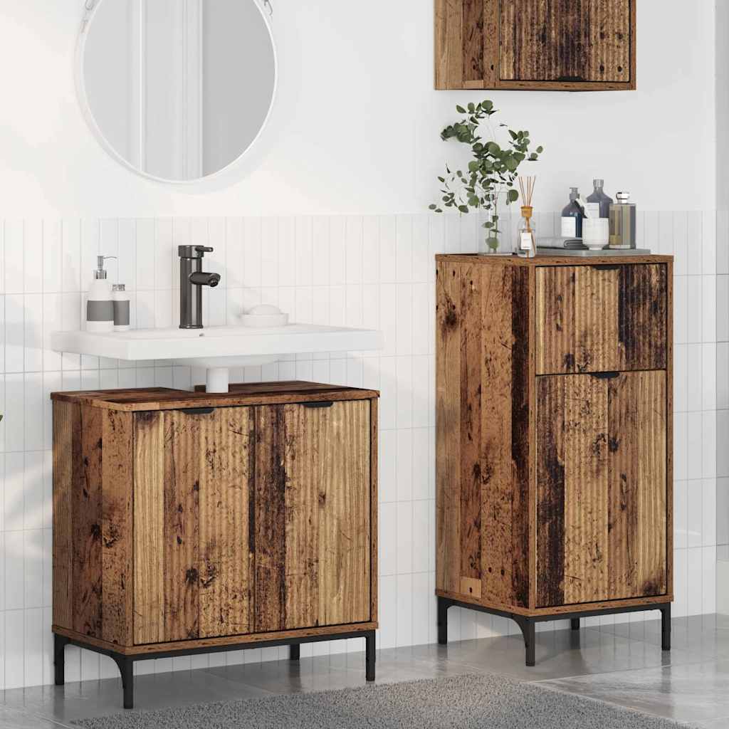 Set de mobilier pentru baie 2 pcs Lemn vechi 39.5 x 36 x 88 cm GartenMobel Dekor