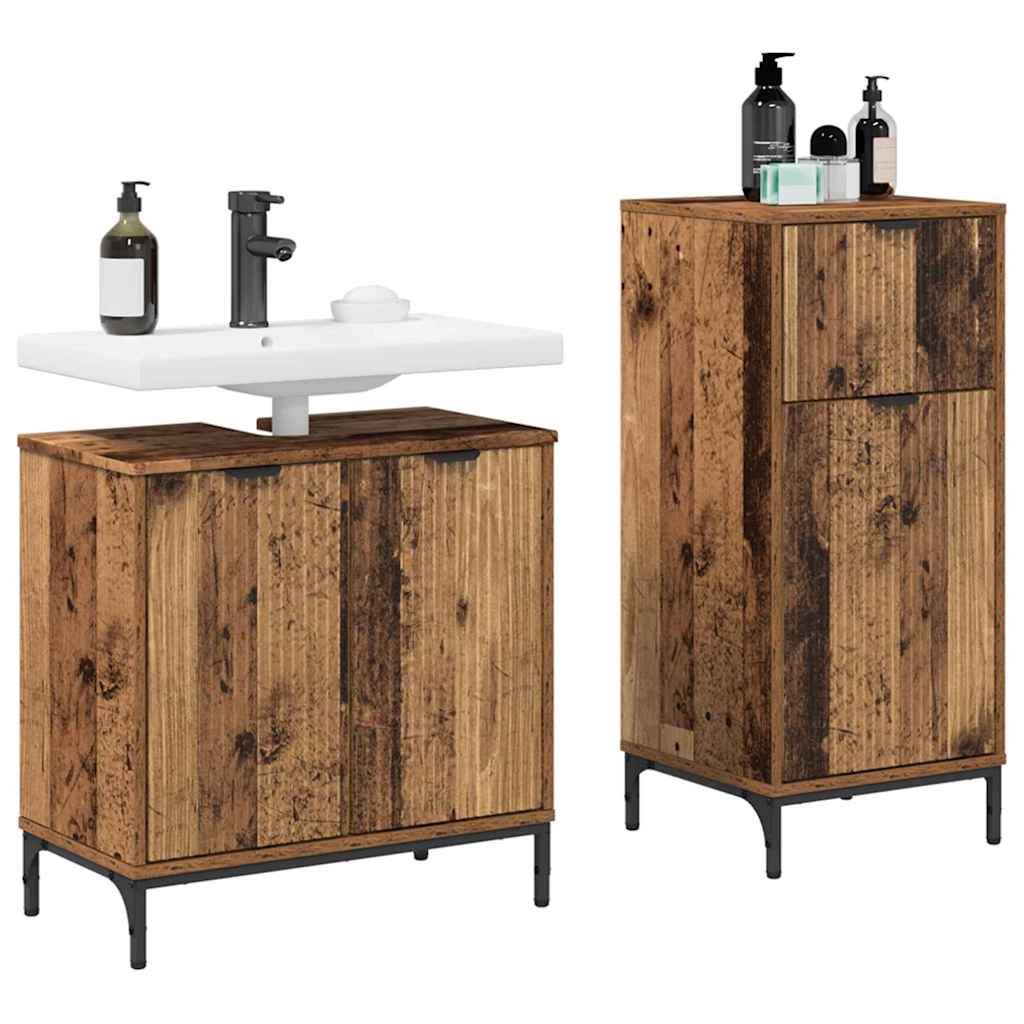 Set de mobilier pentru baie 2 pcs Lemn vechi 39.5 x 36 x 88 cm GartenMobel Dekor