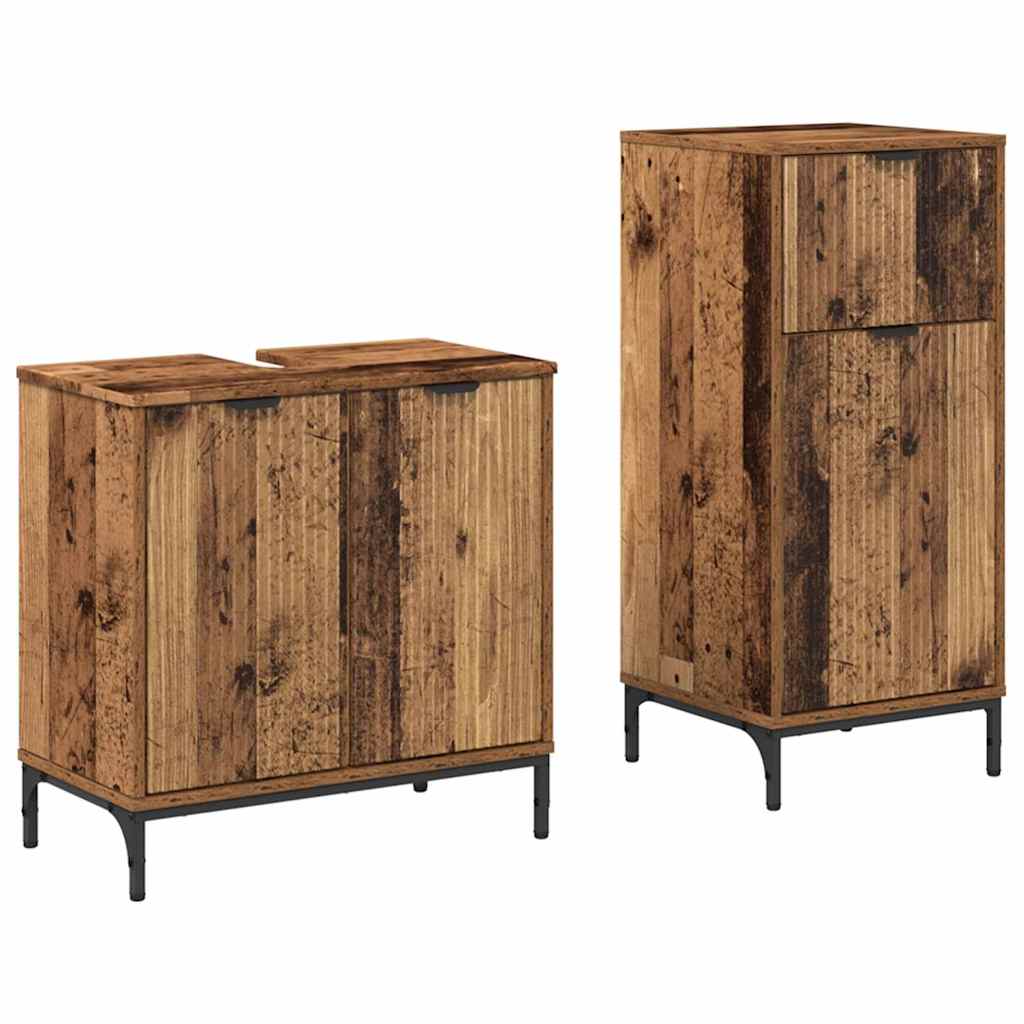 Set de mobilier pentru baie 2 pcs Lemn vechi 39.5 x 36 x 88 cm GartenMobel Dekor