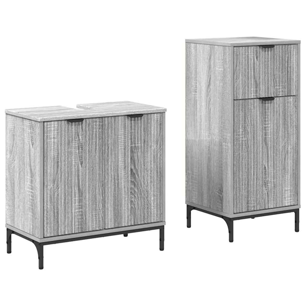 Set de mobilier pentru baie 2 pcs sonoma gri 39.5 x 36 x 88 cm GartenMobel Dekor