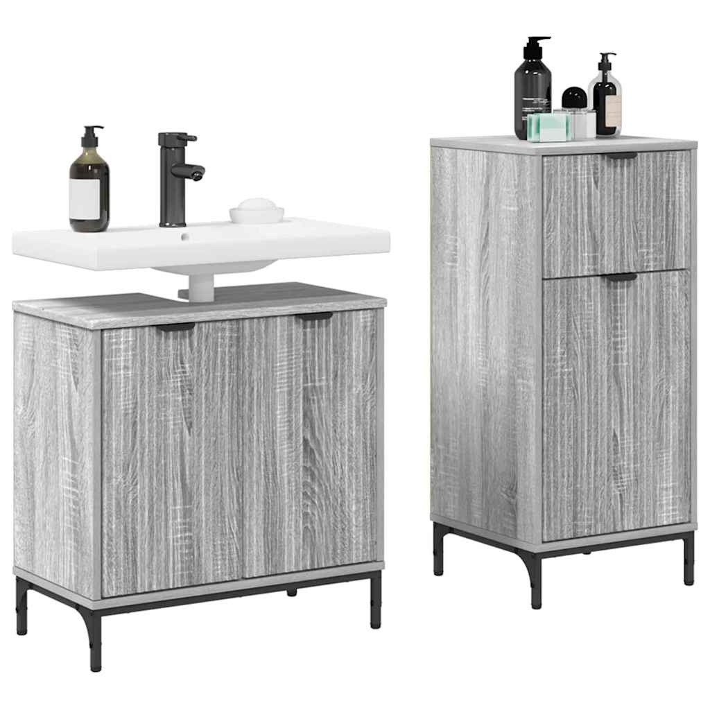 Set de mobilier pentru baie 2 pcs sonoma gri 39.5 x 36 x 88 cm GartenMobel Dekor