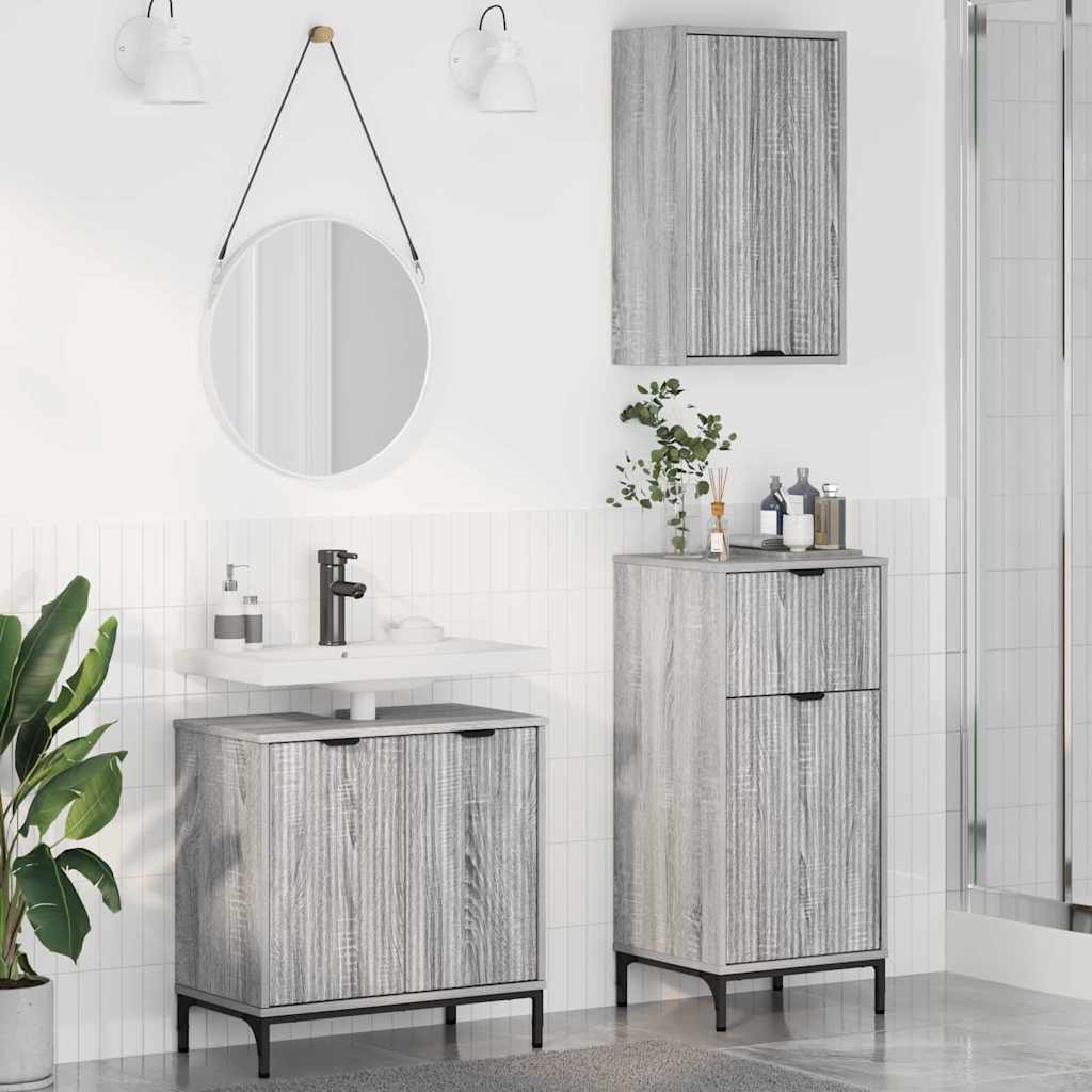 Set de mobilier pentru baie 3 pcs sonoma gri 39.5 x 36 x 88 cm GartenMobel Dekor