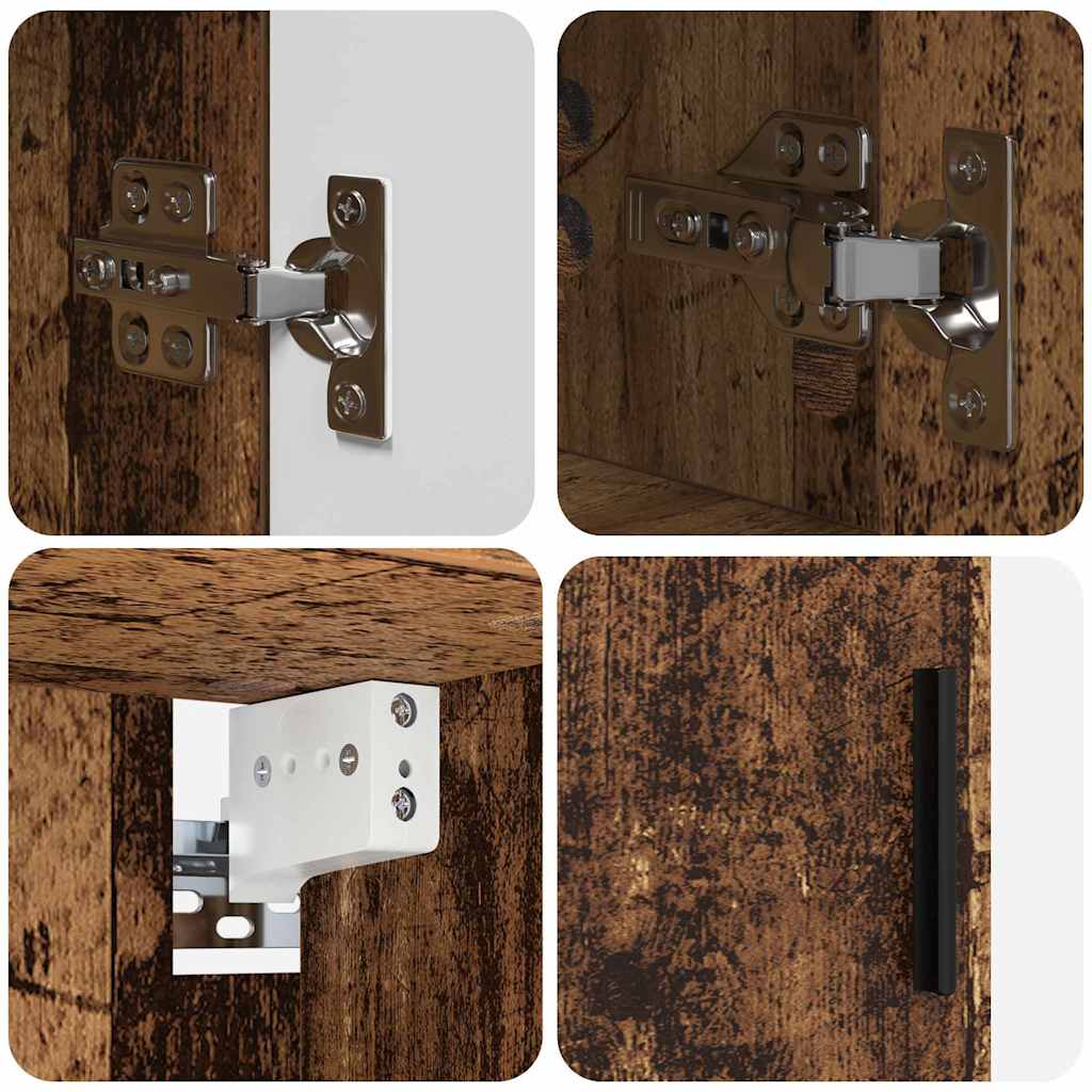 Set de mobilier pentru baie 4 pcs Lemn vechi 30 x 35 x 192 cm GartenMobel Dekor