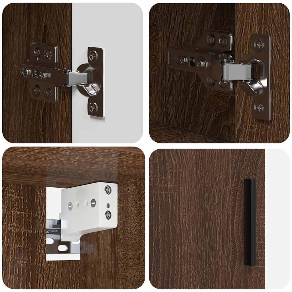 Set de mobilier pentru baie 4 pcs Stejar brun 30 x 35 x 192 cm GartenMobel Dekor