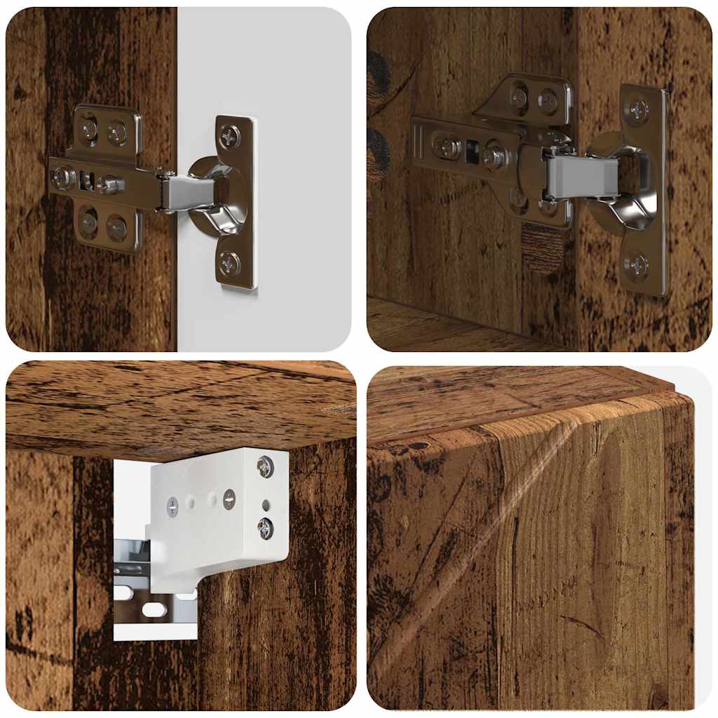 Set de mobilier pentru baie 5 pcs Lemn vechi 30 x 35 x 192 cm GartenMobel Dekor