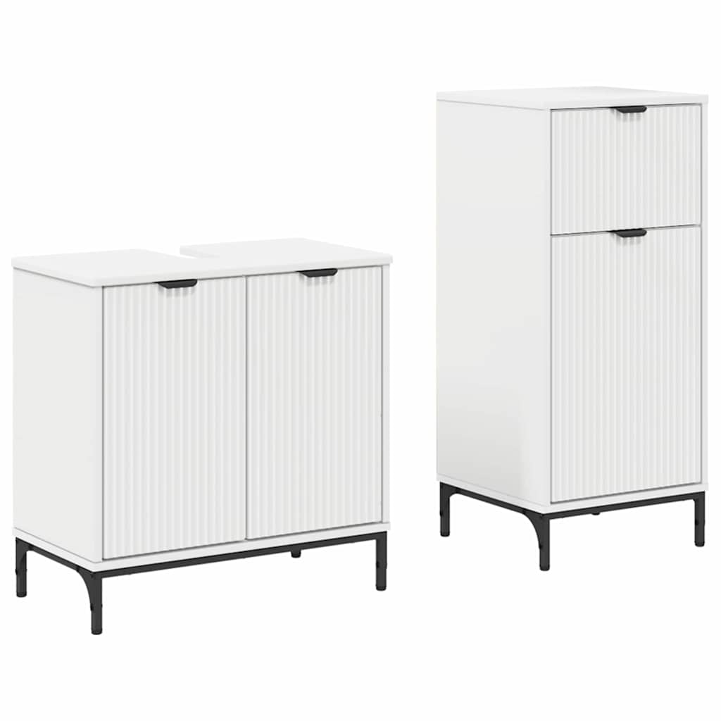 Set de mobilier pentru baie cu raft 2 pcs Alb 39.5 x 36 x 88 cm GartenMobel Dekor