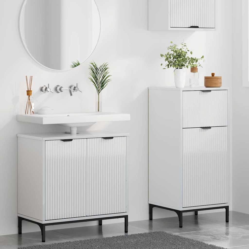 Set de mobilier pentru baie cu sertar 2 pcs Alb foarte lucios GartenMobel Dekor