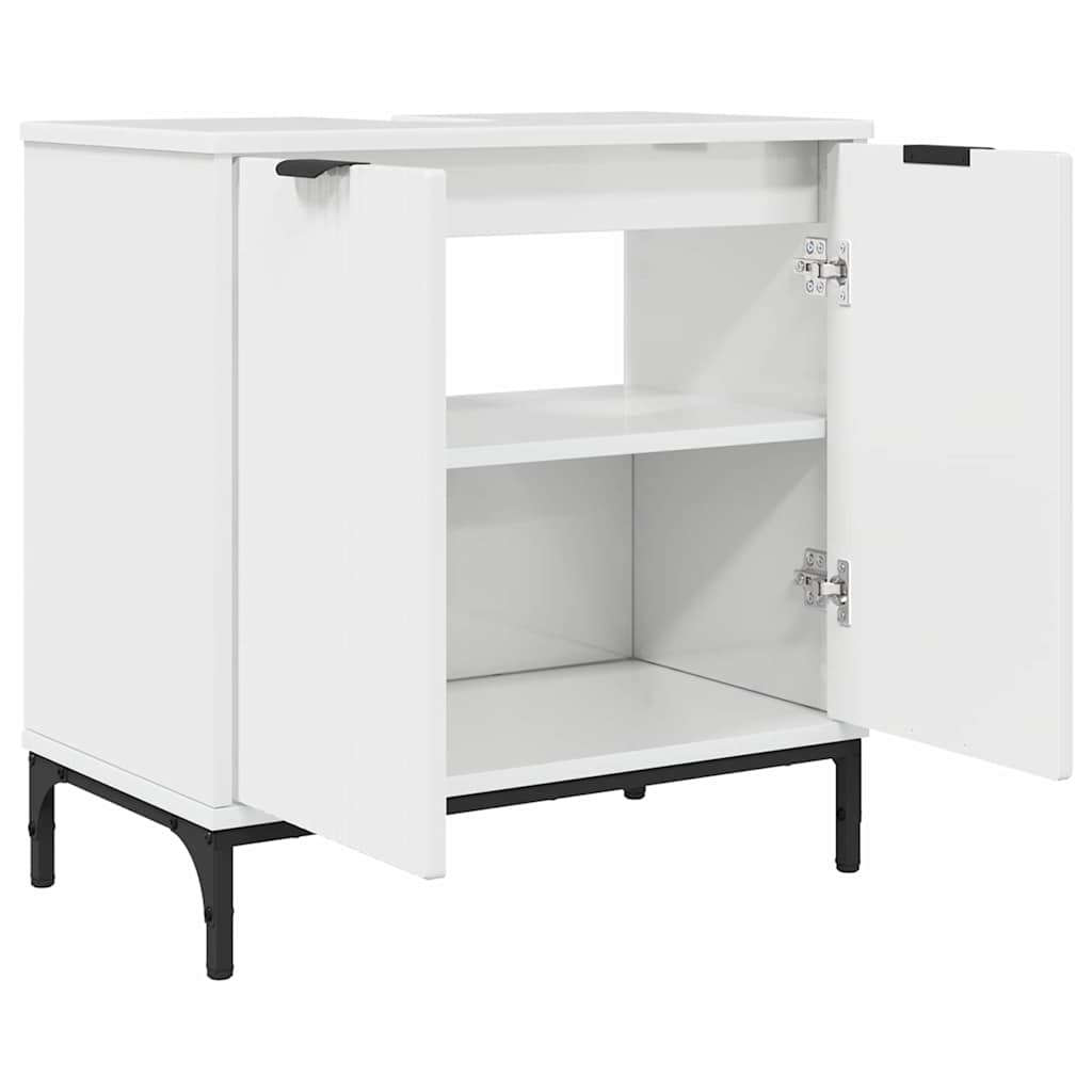 Set de mobilier pentru baie cu sertar 2 pcs Alb foarte lucios GartenMobel Dekor