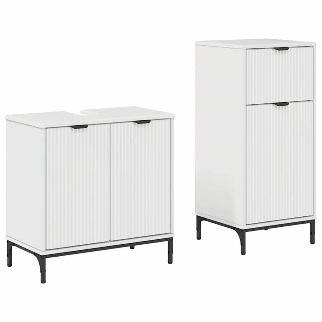 Set de mobilier pentru baie cu sertar 2 pcs Alb foarte lucios GartenMobel Dekor