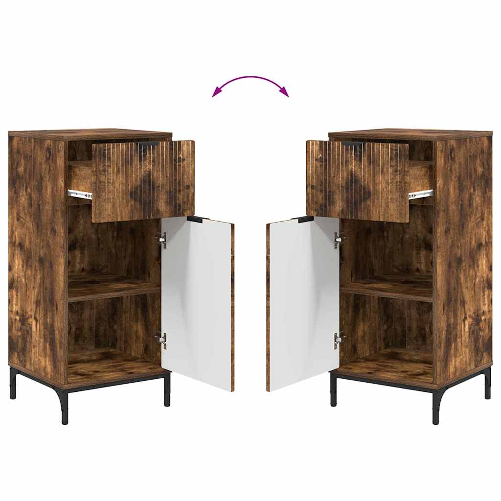 Set de mobilier pentru baie cu sertar 2 pcs Stejar afumat GartenMobel Dekor