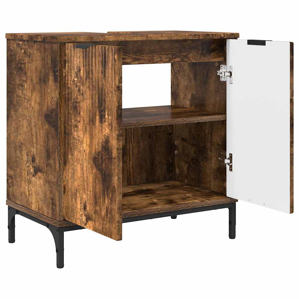 Set de mobilier pentru baie cu sertar 2 pcs Stejar afumat GartenMobel Dekor