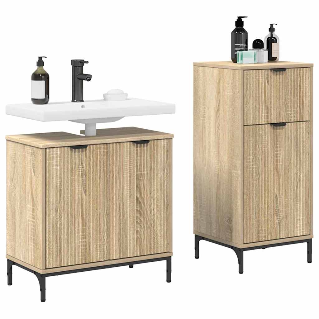 Set de mobilier pentru baie cu sertar 2 pcs Stejar sonoma GartenMobel Dekor