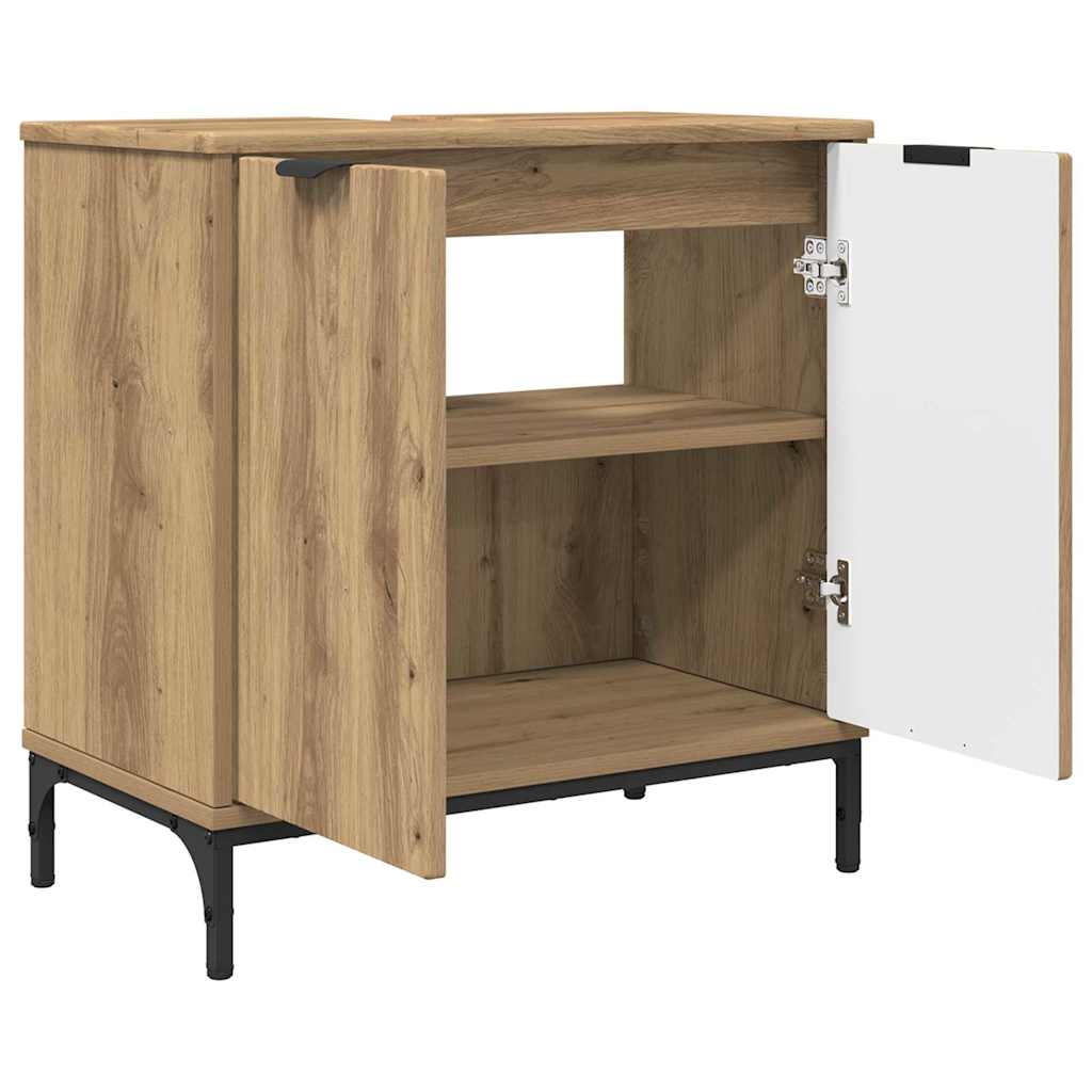 Set de mobilier pentru baie cu sertar 2 pcs stejar artizanal GartenMobel Dekor