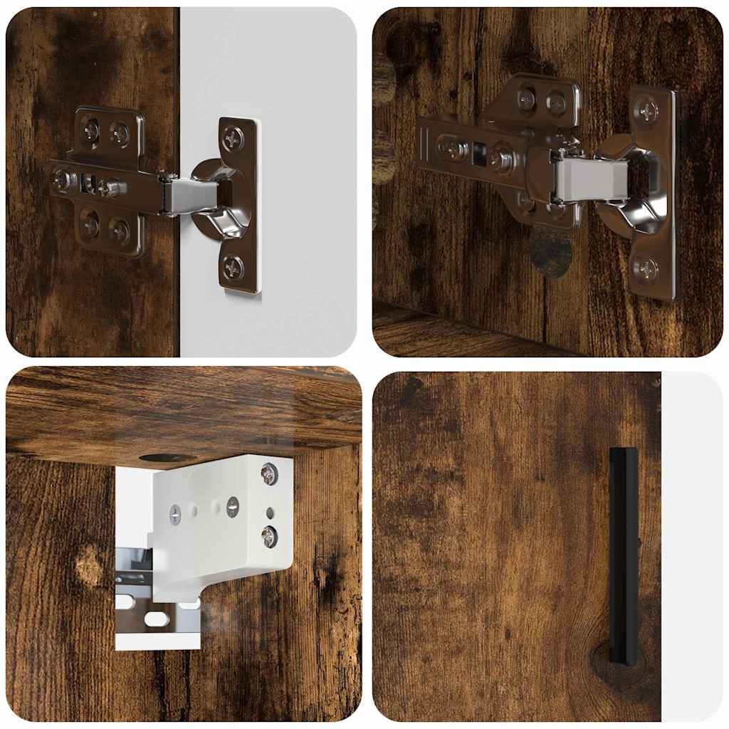 Set de mobilier pentru baie cu sertar 4 pcs Stejar afumat GartenMobel Dekor