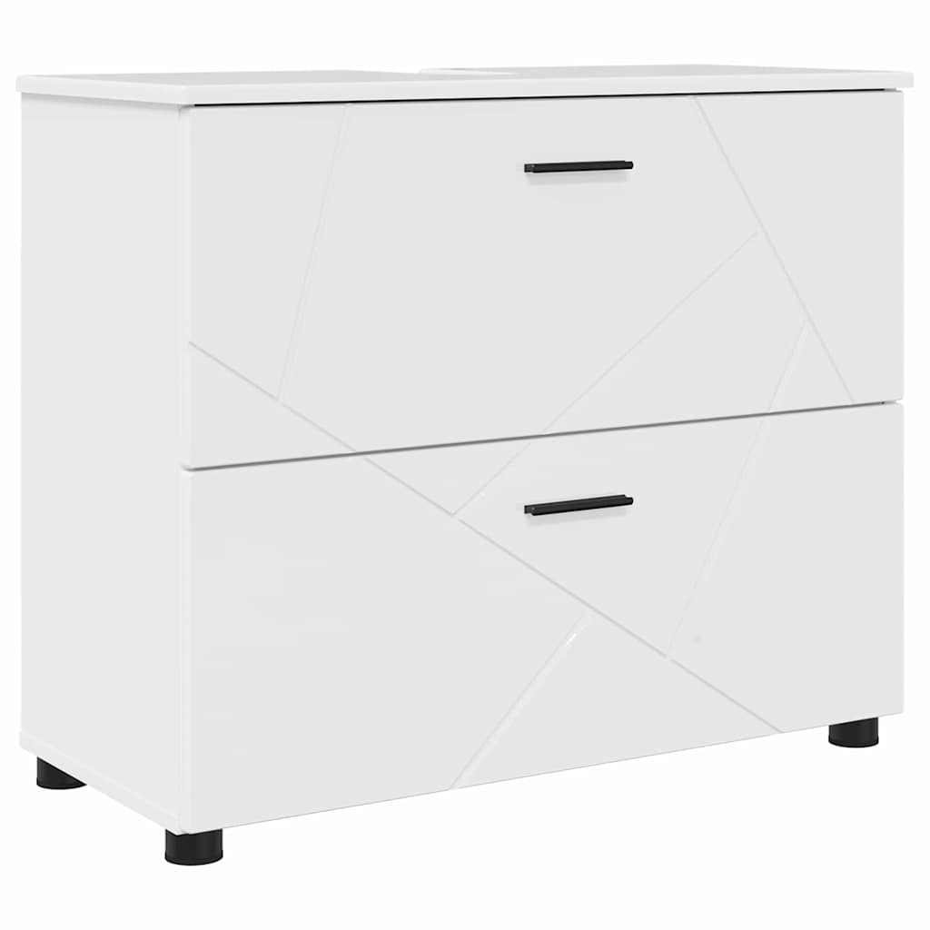 Set de mobilier pentru baie cu sertar 5 pcs Alb foarte lucios GartenMobel Dekor