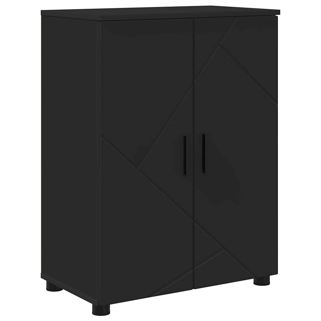 Set de mobilier pentru baie cu ușă 4 pcs Negru 30 x 35 x 192 cm GartenMobel Dekor