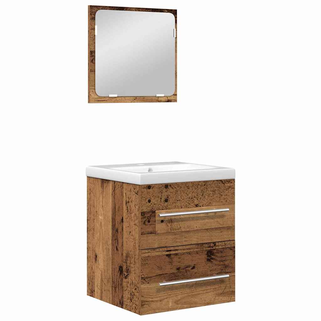 Set de mobilier pentru baie 2 pcs Lemn vechi 41 x 38.5 x 48 cm GartenMobel Dekor