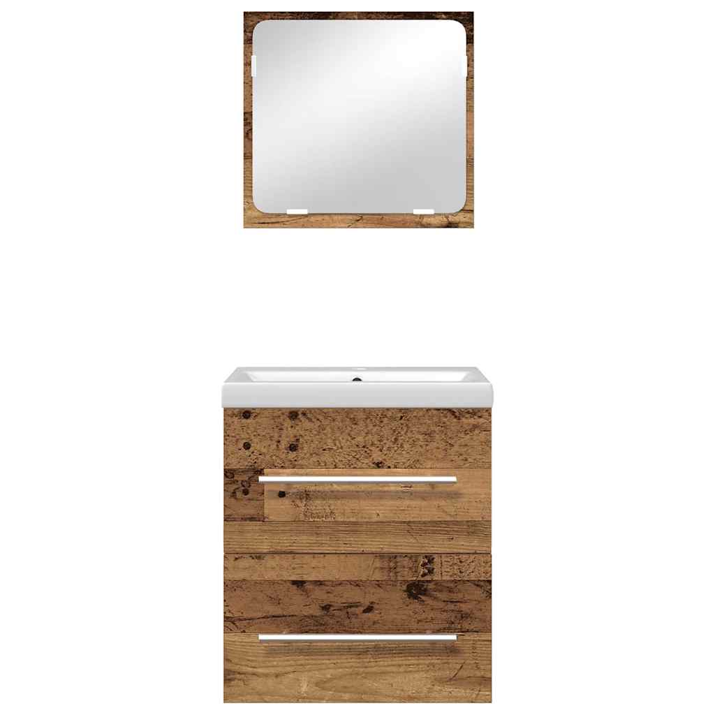 Set de mobilier pentru baie 2 pcs Lemn vechi 41 x 38.5 x 48 cm GartenMobel Dekor
