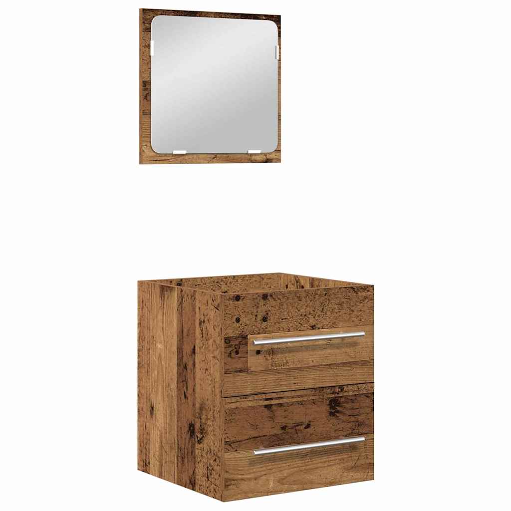 Set de mobilier pentru baie 2 pcs Lemn vechi 41 x 38.5 x 48 cm GartenMobel Dekor