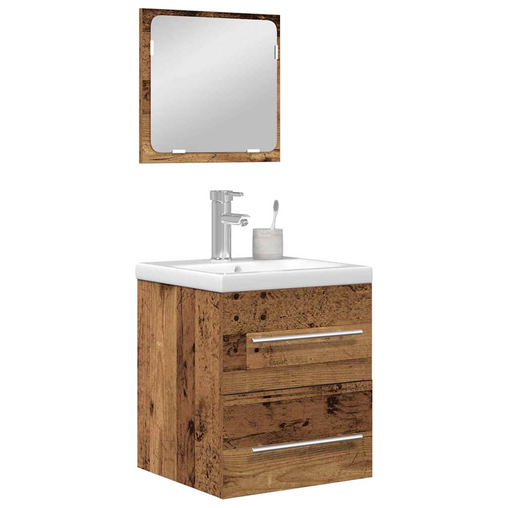 Set de mobilier pentru baie 2 pcs Lemn vechi 41 x 38.5 x 48 cm GartenMobel Dekor
