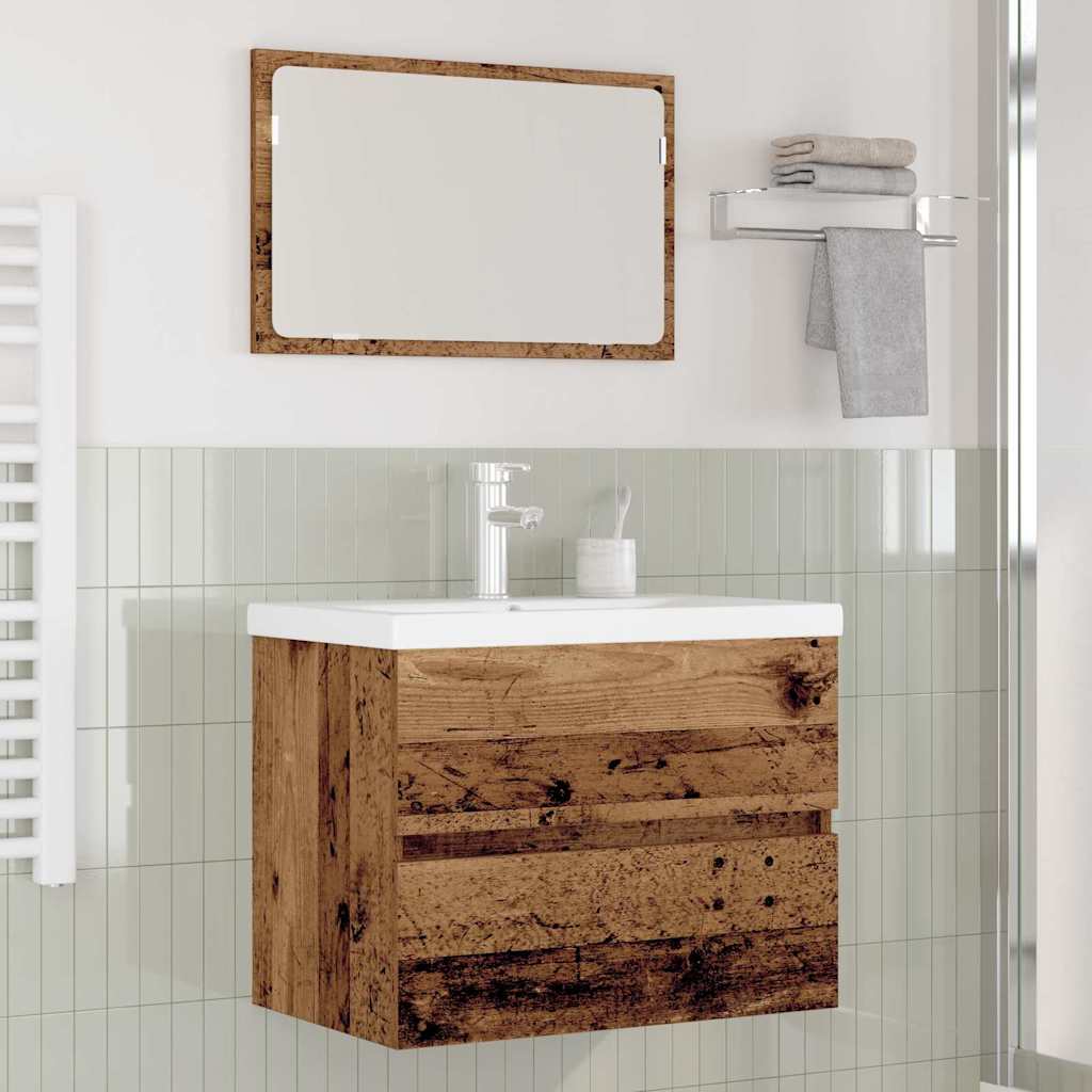 Set de mobilier pentru baie 3 pcs Lemn vechi 60 x 38.5 x 45 cm GartenMobel Dekor