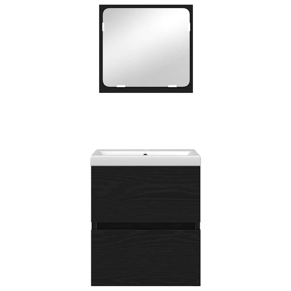 Set de mobilier pentru baie 3 pcs Stejar Artisan și Alb Mediu GartenMobel Dekor