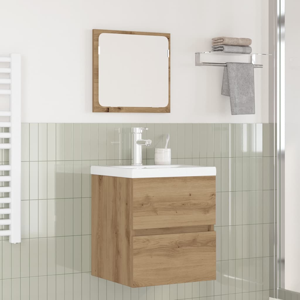 Set de mobilier pentru baie 3 pcs Stejar negru și alb Standard GartenMobel Dekor