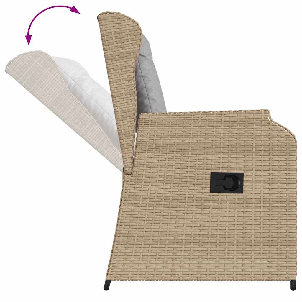 Bancă de grădină cu pernă 2 pcs Bej Rattan poli GartenMobel Dekor