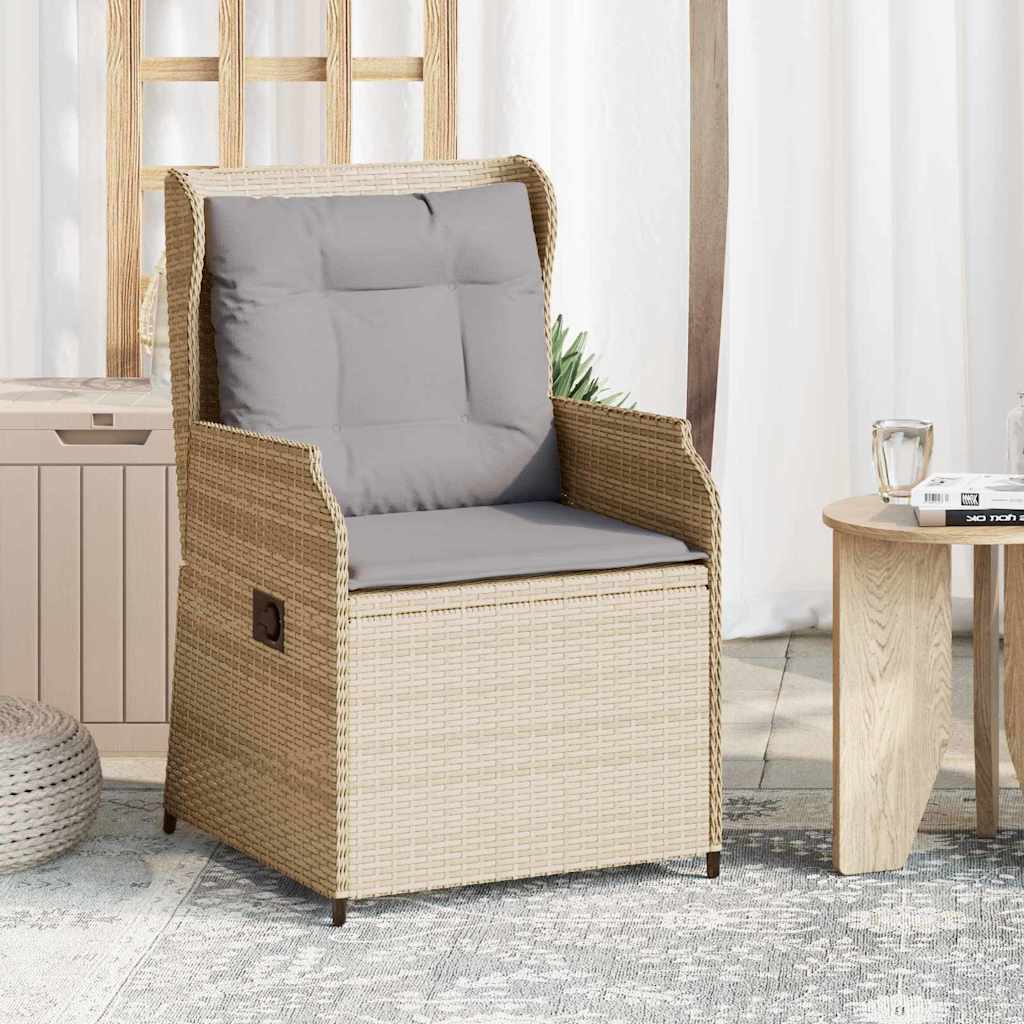 Bancă de grădină cu pernă 2 pcs Bej Rattan poli GartenMobel Dekor