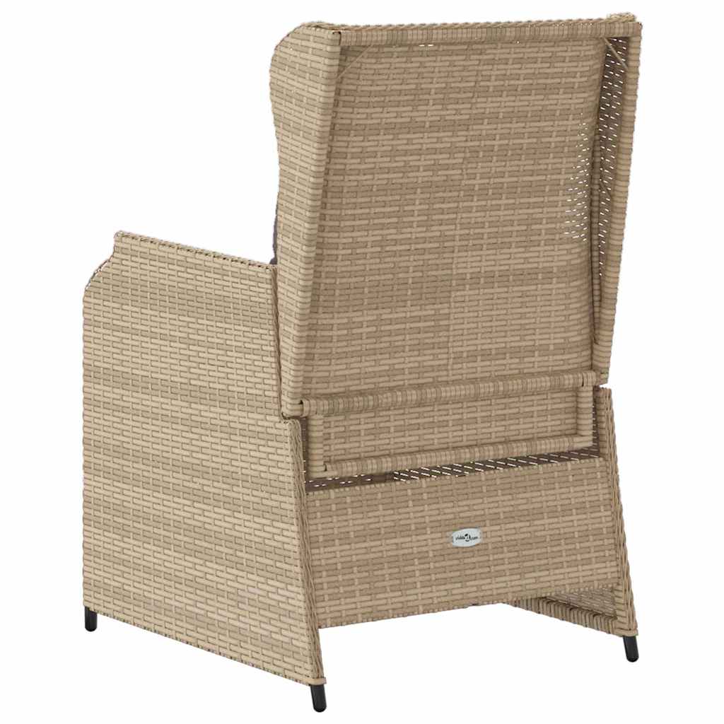 Bancă de grădină cu pernă 2 pcs Bej Rattan poli GartenMobel Dekor