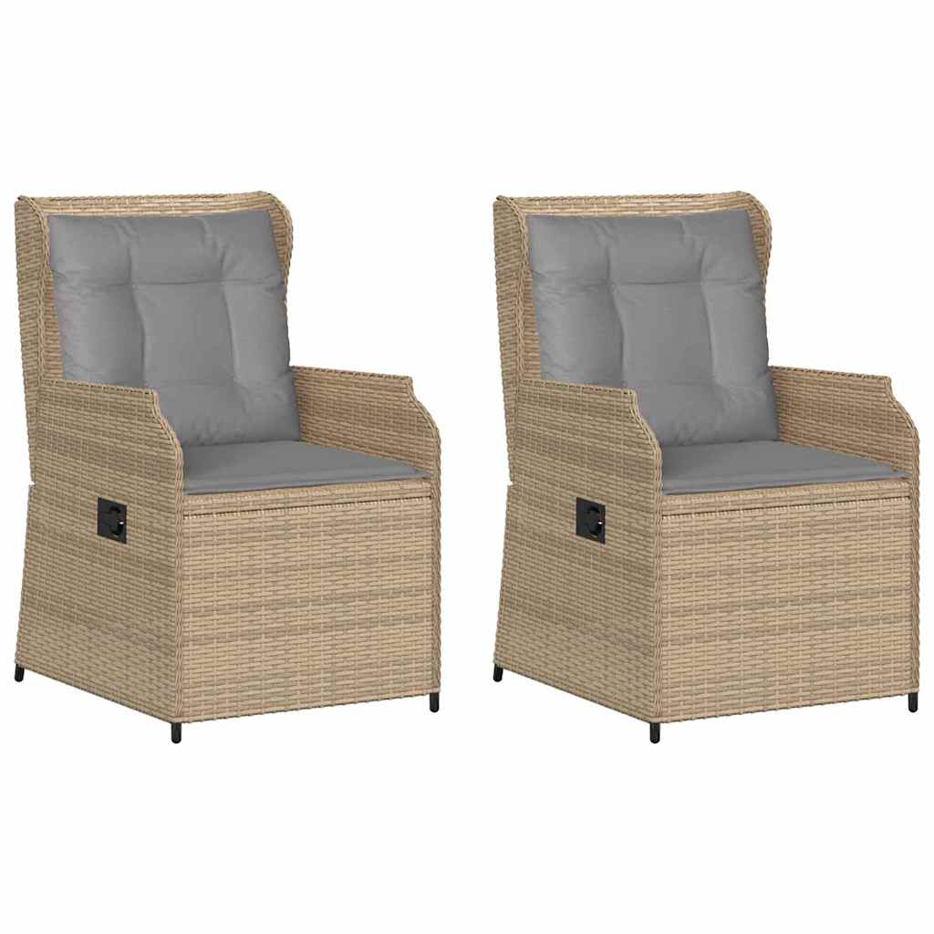 Bancă de grădină cu pernă 2 pcs Bej Rattan poli GartenMobel Dekor