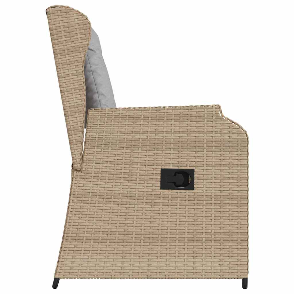 Bancă de grădină cu pernă 2 pcs Bej Rattan poli GartenMobel Dekor