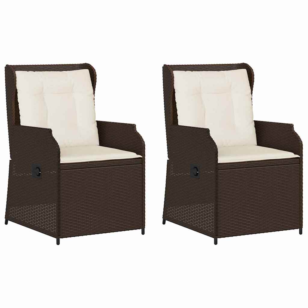 Bancă de grădină cu pernă 2 pcs Maro Rattan poli GartenMobel Dekor