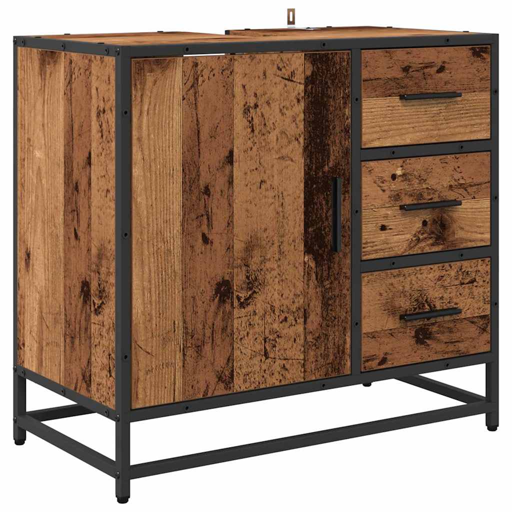 Set de mobilier pentru baie 2 pcs Lemn vechi 65 x 33 x 60 cm GartenMobel Dekor