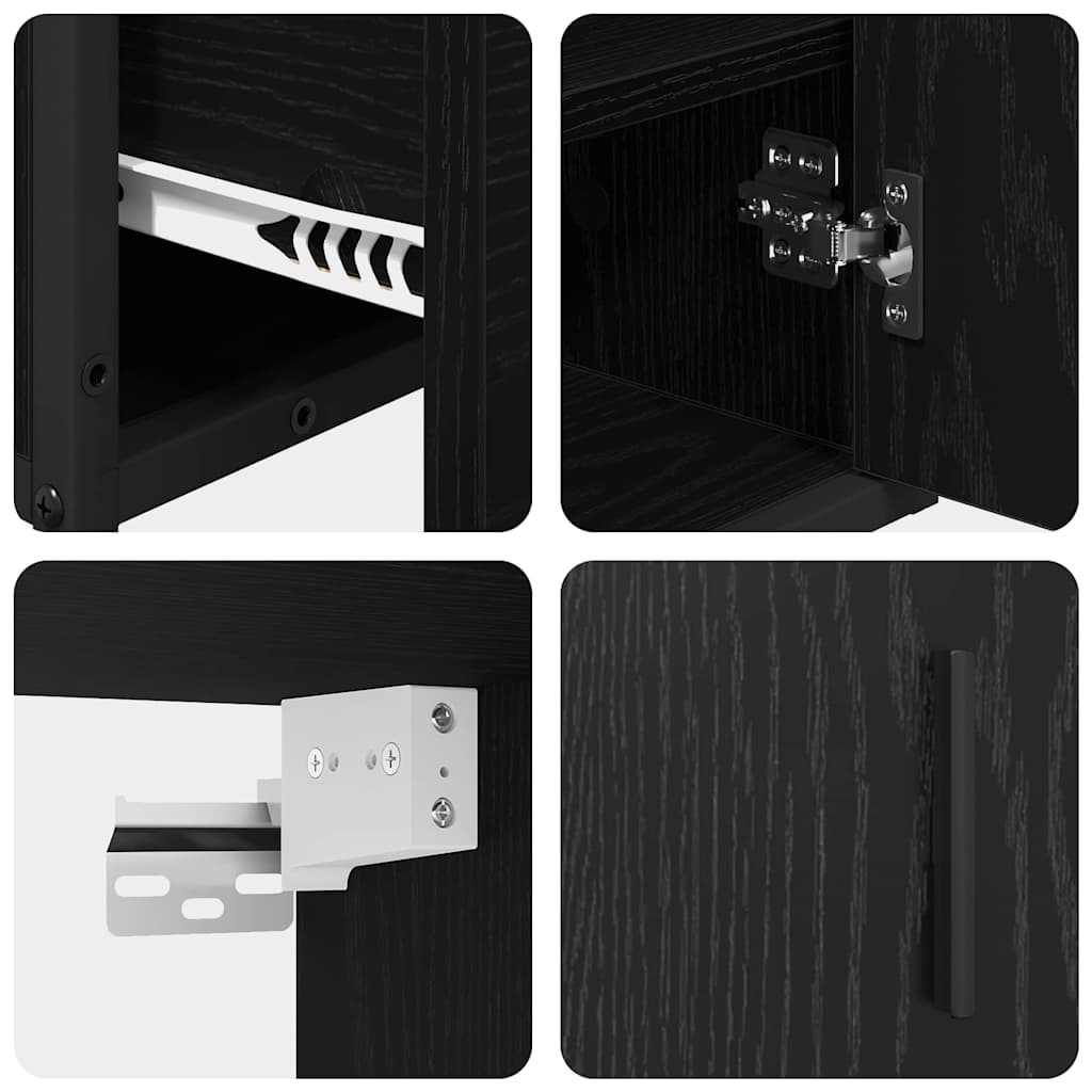 Set de mobilier pentru baie 2 pcs Stejar negru 65 x 33 x 60 cm GartenMobel Dekor