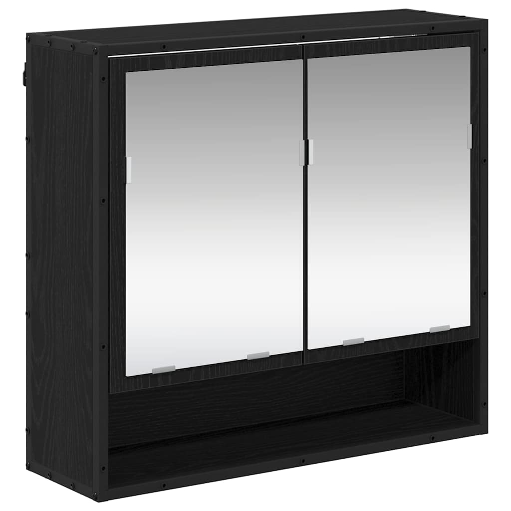 Set de mobilier pentru baie 2 pcs Stejar negru 80 x 33 x 60 cm GartenMobel Dekor