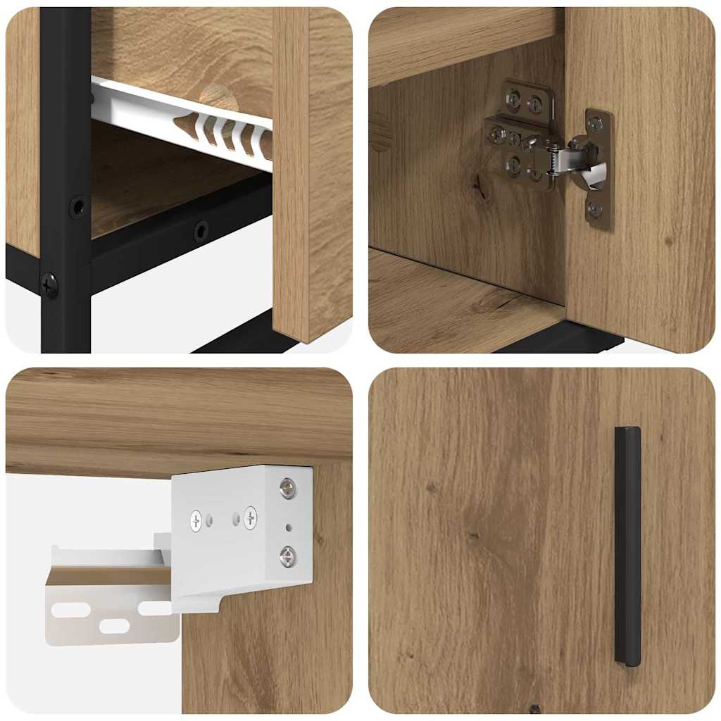 Set de mobilier pentru baie cu sertar 3 pcs stejar artizanal GartenMobel Dekor
