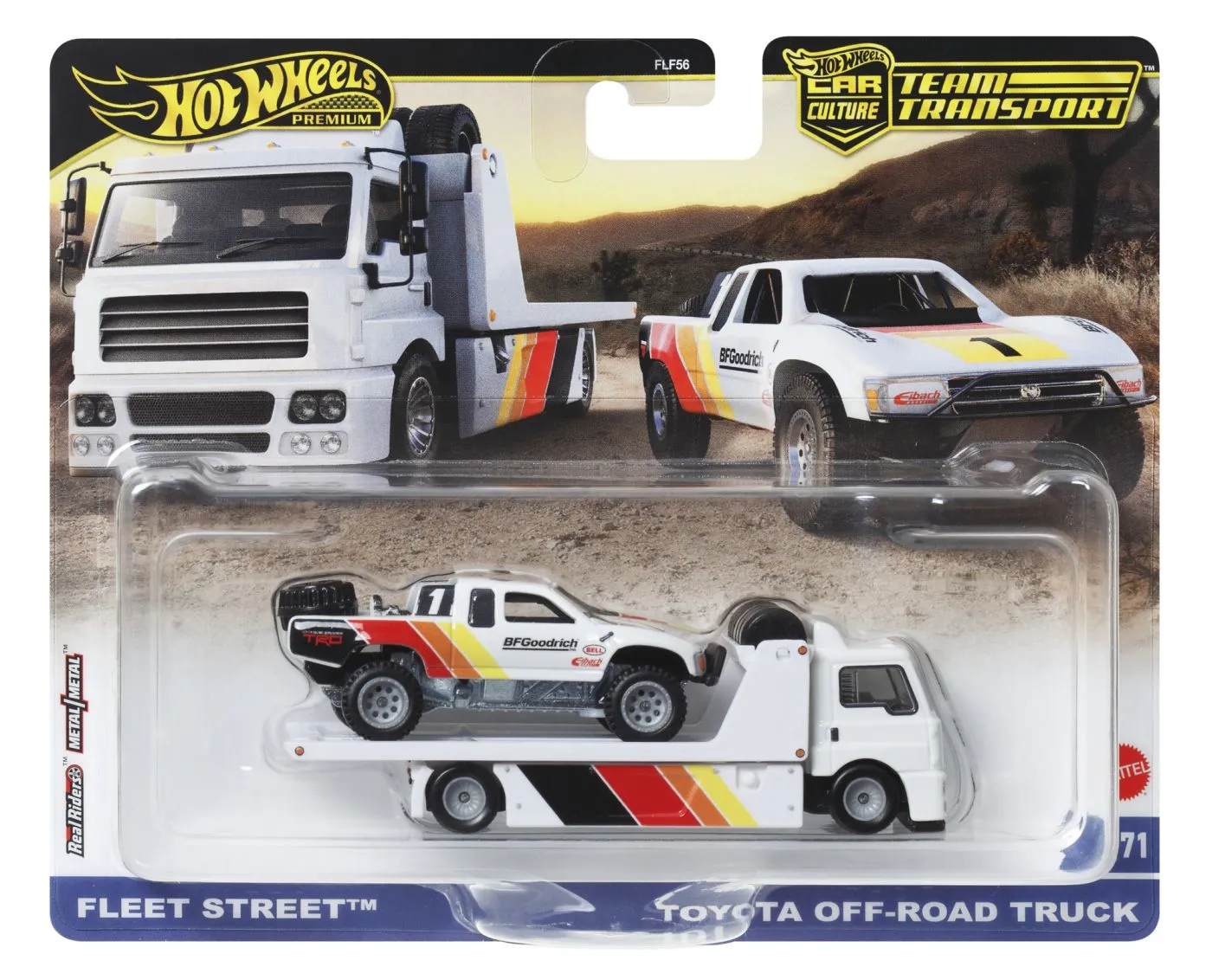 HOT WHEELS TRANSPORTATOR FLEET STREET CU MASINUTA TOYOTA OFF ROAD TRUCK SCARA 1:64 SuperHeroes ToysZone