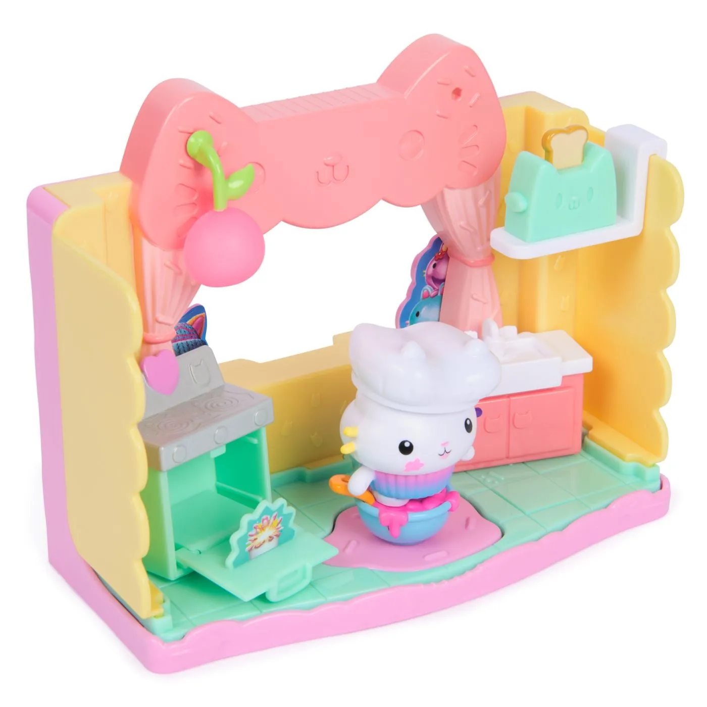 GABBYS DOLLHOUSE FILMUL CAMERE PENTRU CASA DE PAPUSI A LUI GABBY BUCATARIE CU FIGURINE SI ACCESORII SuperHeroes ToysZone