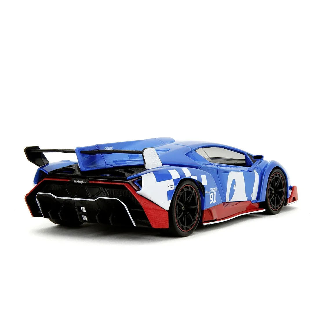 JADA SET FIGURINA ARICIUL SONIC SI MASINUTA METALICA SONIC LAMBORGHINI VENENO SCARA 1 LA 24 SuperHeroes ToysZone