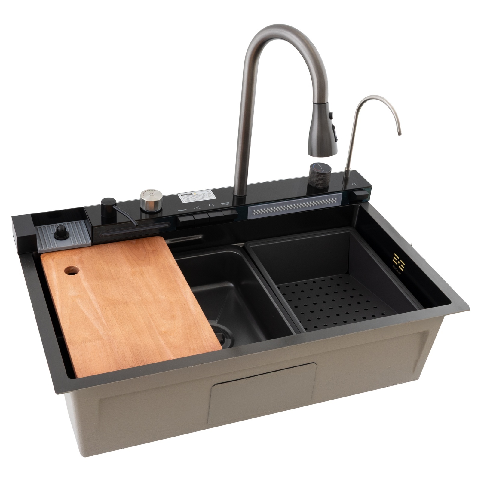 MH7546-SET-06 Chiuveta multifunctionala din inox nano black, honeycomb, seria Decor MIXXUS Innovative ReliableTools
