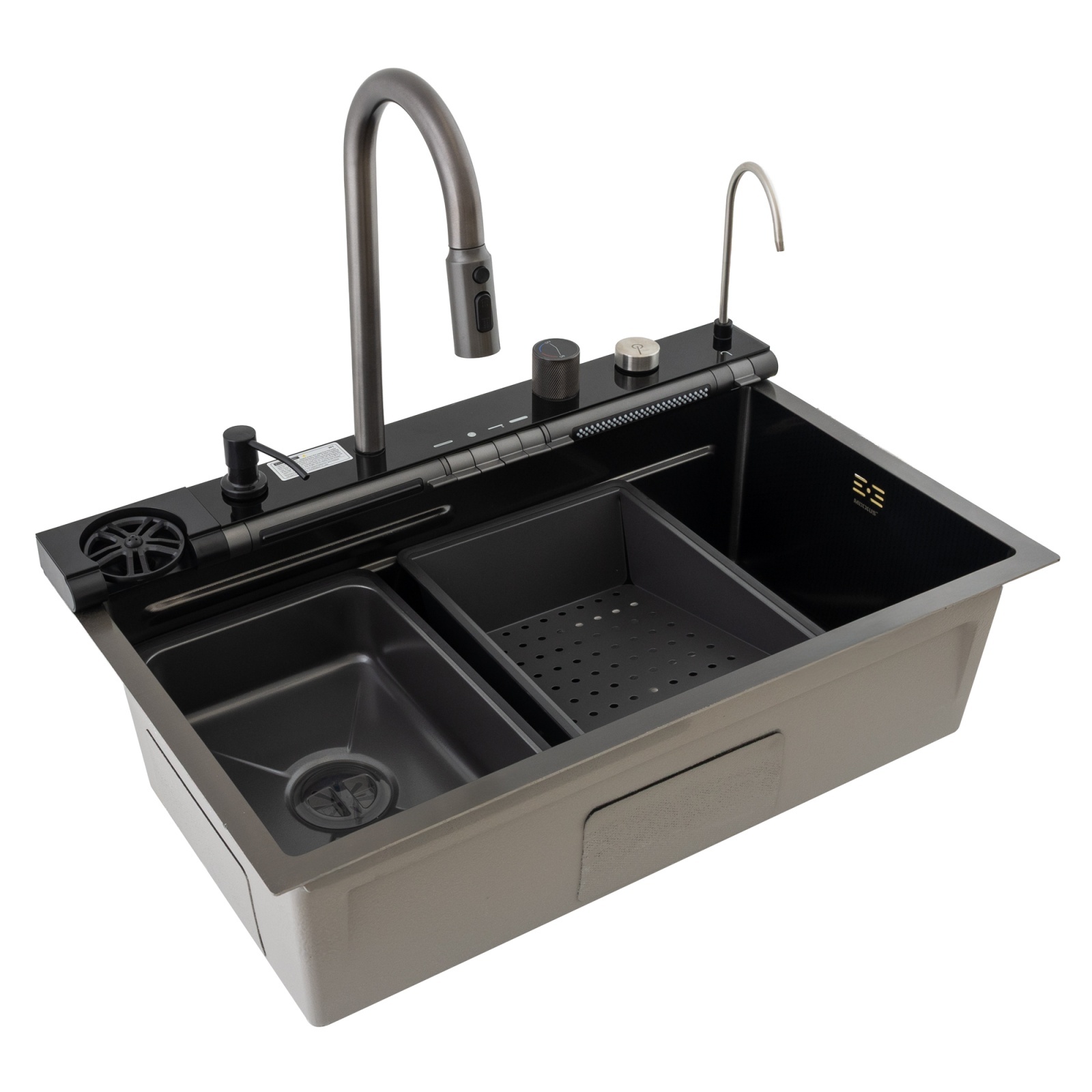 MH7546-SET-06 Chiuveta multifunctionala din inox nano black, honeycomb, seria Decor MIXXUS Innovative ReliableTools